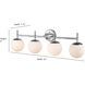 None 4 Light 33 inch Modern Gold Bathroom Vanity Light Wall Light